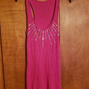 Decree Fuchsia Tank Top with Sequin Detail